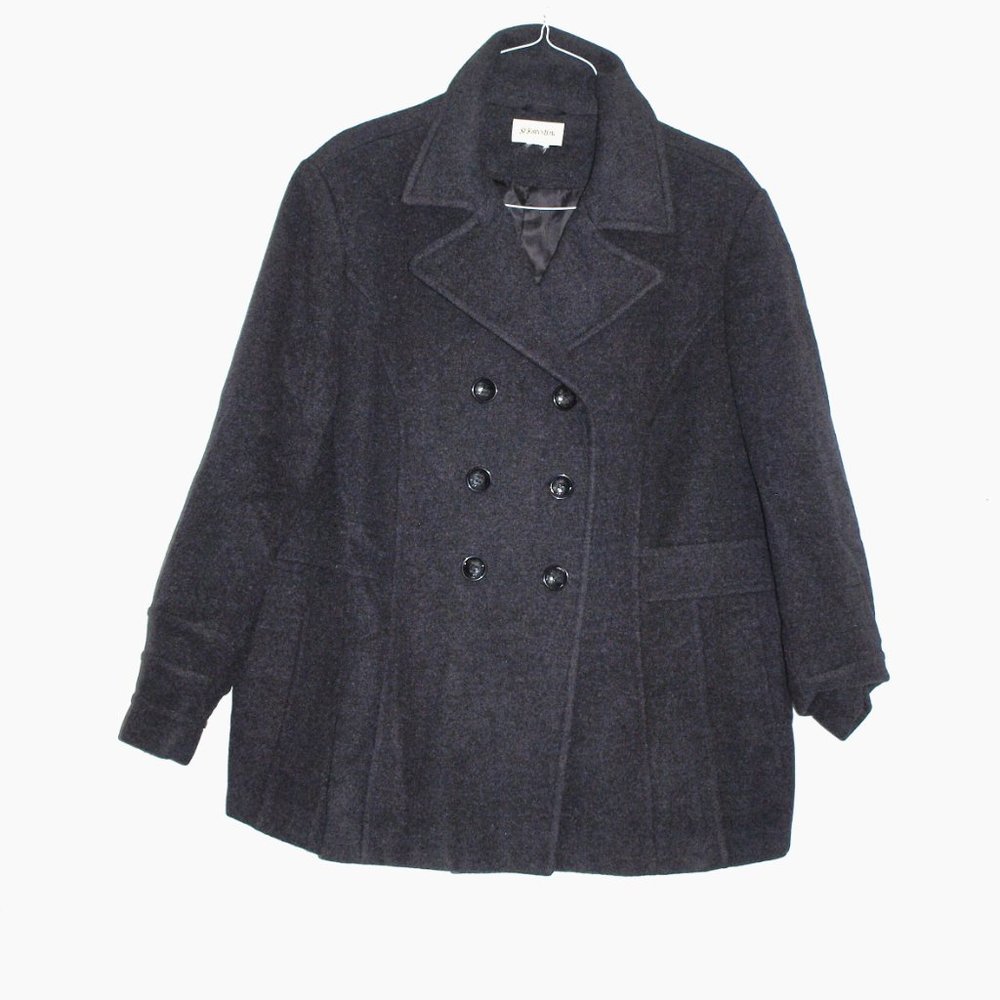 St. John's Bay Dark Gray Pea Coat Women's Size XXL